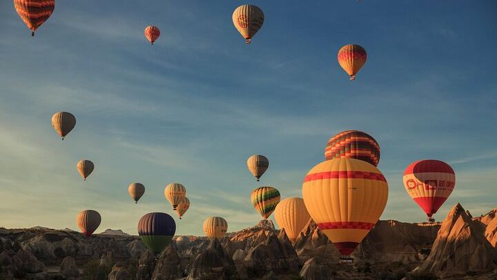 A Sky Full of Balloons Over an Ancient Land
