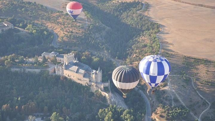 Balloons flying over Segovia