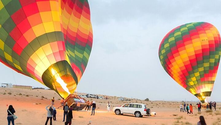 Dubai Balloon Ride and Breakfast, Camel, Falconry and Transfers