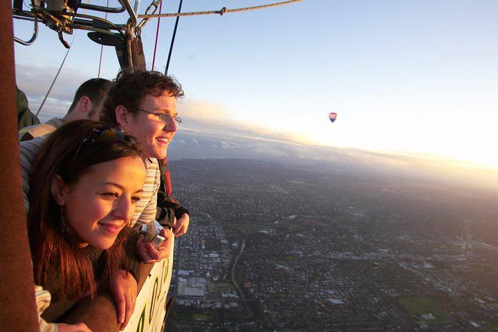 Enjoying the spectacular views from a balloon