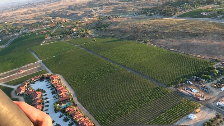 Floating over Temecula Wine Country