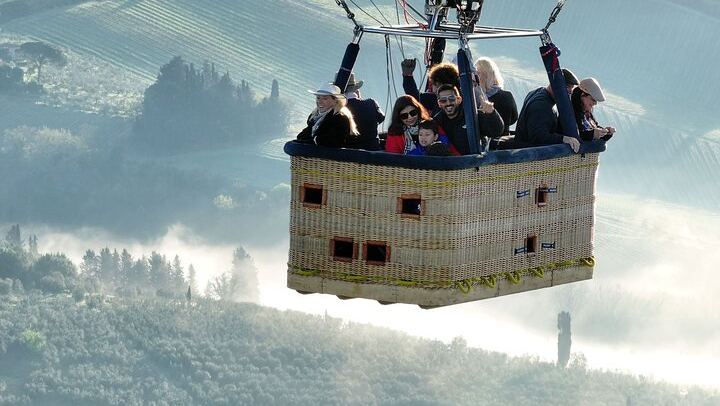 Hot Air Balloon Flight Over Tuscany from Siena