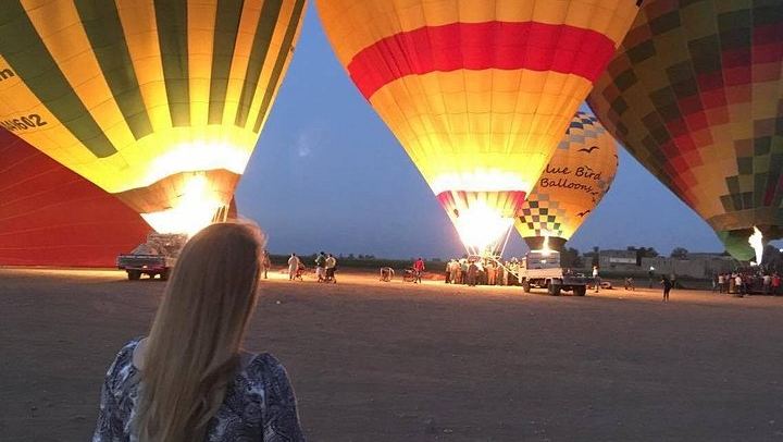 Hot Air Balloon over the West Bank of Luxor, Egypt