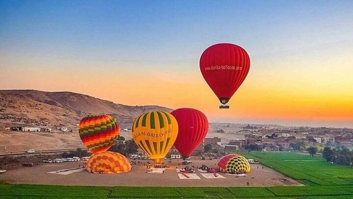 Sunrise Hot Air Balloon Over the Historical sites in Luxor