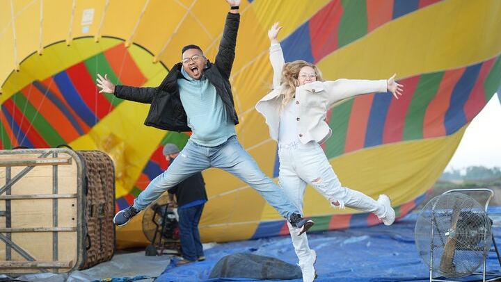 Jumping for joy