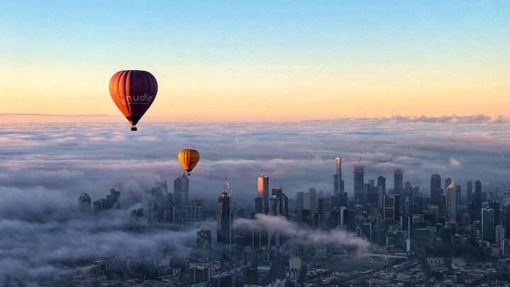 Melbourne City Sunrise Hot Air Balloon Flight with GoPro Photos