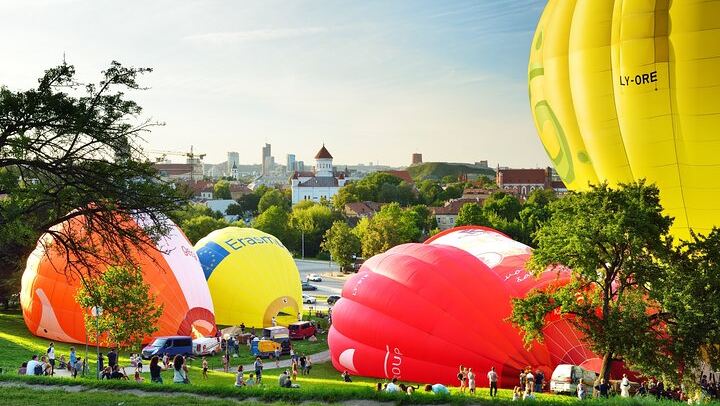 On every sunny summer afternoon a dozen of hot air balloons conquers the skies of Lithuanian capital