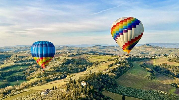 Private Hot Air Balloon Flight over Chianti Vineyards