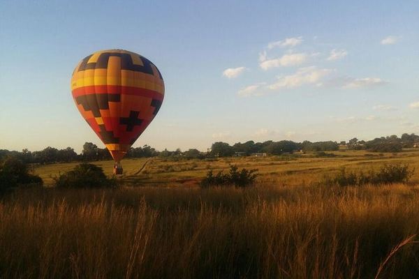 Hot Air Balloon Safari Flight over the Game Reserve near Johannesburg