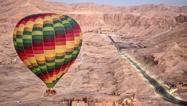 Sunrise Hot Air Balloon Over the Historical sites in Luxor
