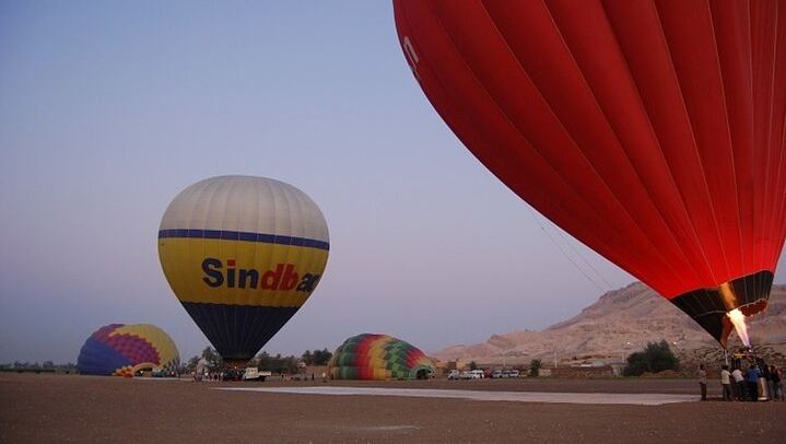 Sunrise Hot Air Balloon Over Luxor's Historical Sites