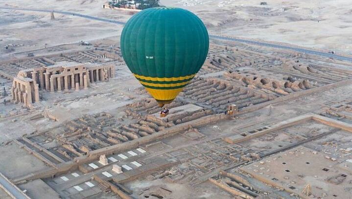 Sunrise Hot Air Balloon Over the Historical sites in Luxor