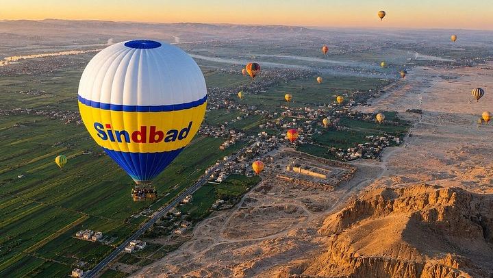 Sunrise Hot Air Balloon Over the Luxor West Bank