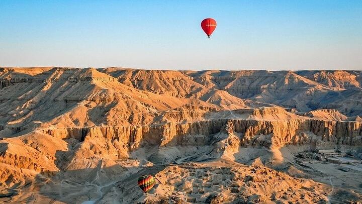 Sunrise Hot Air Balloon Over Luxor's Historical Sites