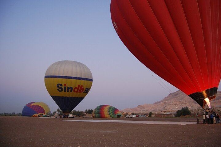Sunrise Hot Air Balloon Over Luxor's Historical Sites