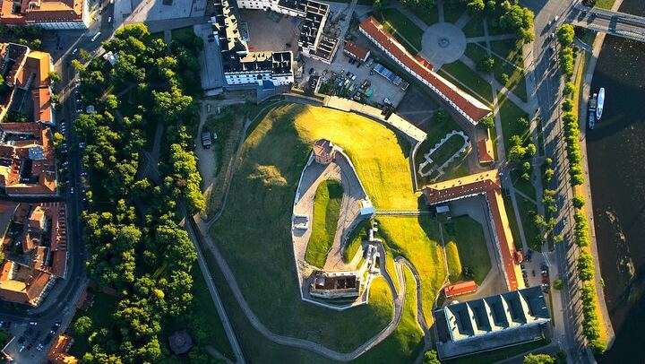 The only remaining tower of the huge castle, which once overlooked Vilnius from the same hill